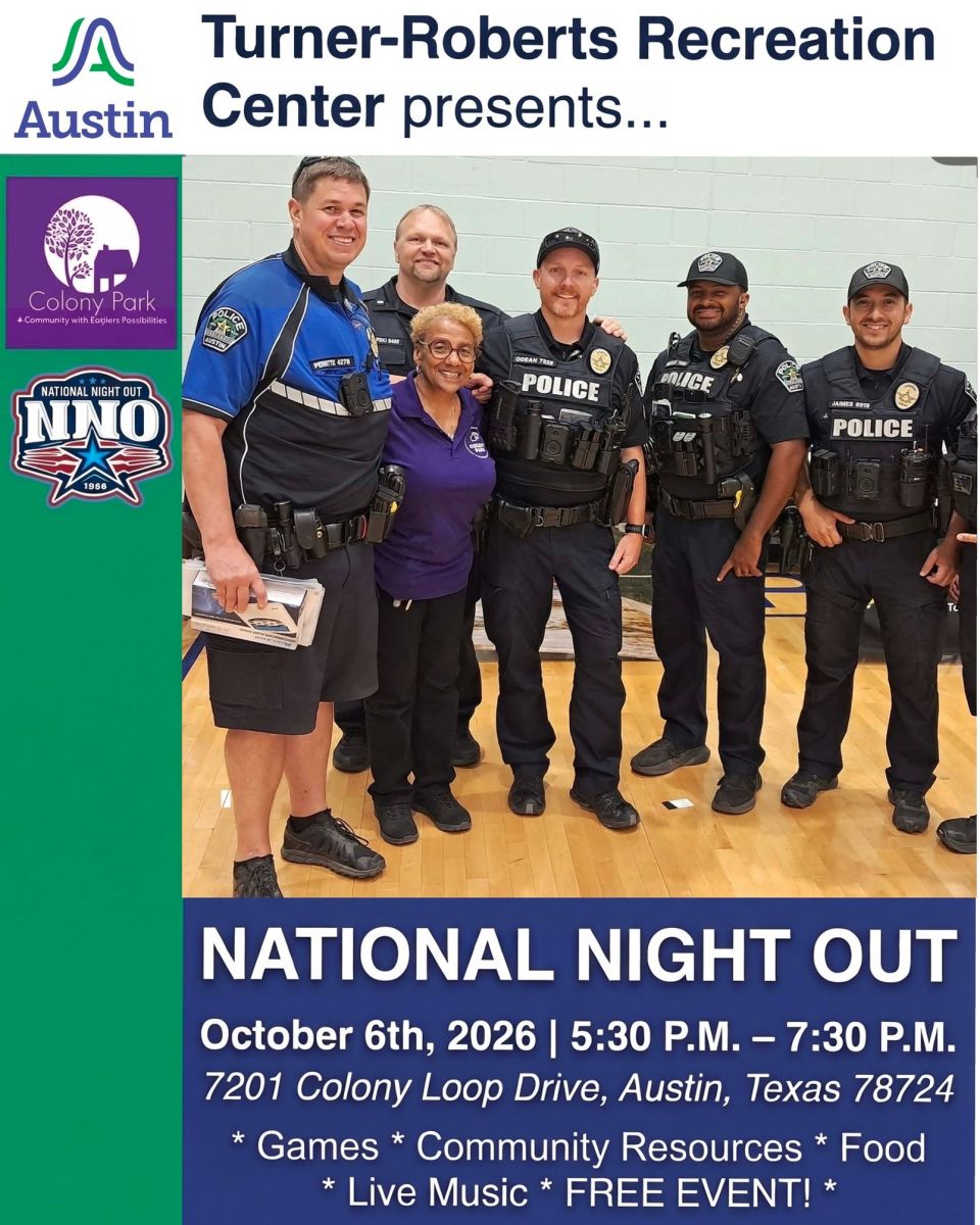 Turner-Roberts Recreation Center - National Night Out Flyer